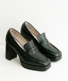 York Black Leather Loafers