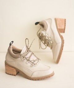 Misti Leather Ankle Boots Off White
