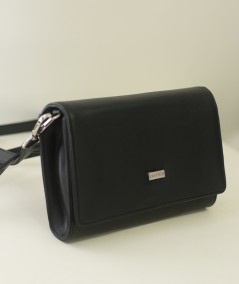 Black leather Clutch Andrea
