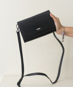Black leather Clutch Andrea