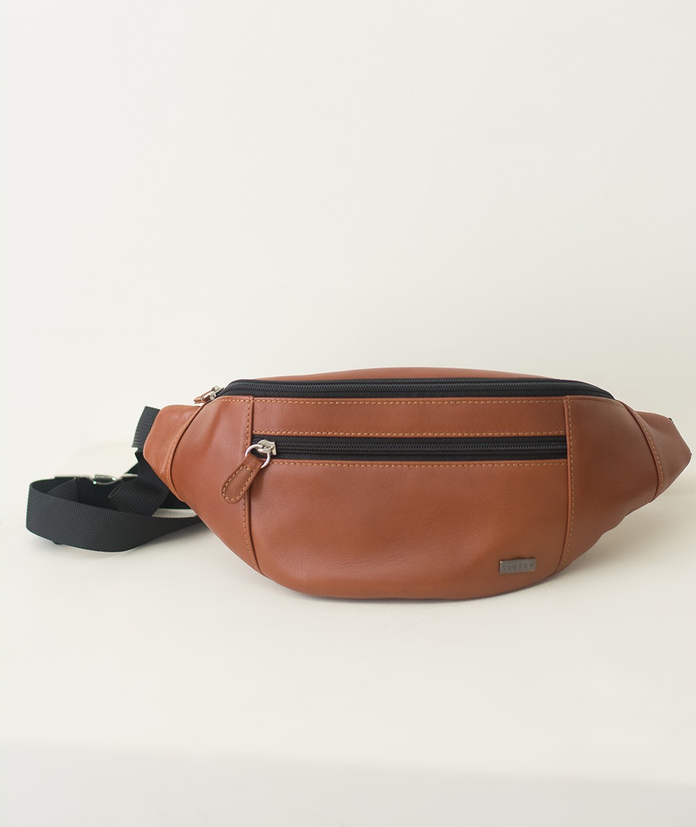 Zoe leather fanny pack camel