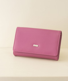 Magenta leather Clutch Andrea