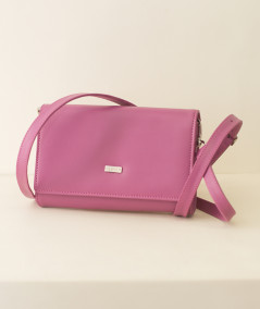Magenta leather Clutch Andrea
