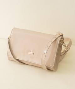 Nude leather Clutch Andrea
