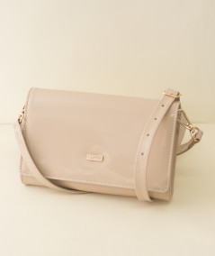 Nude leather Clutch Andrea