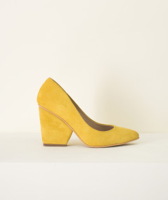 Estefanía stilettos de cuero amarillo