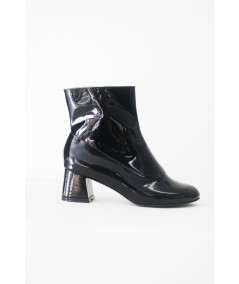 Lena black patent leather boots