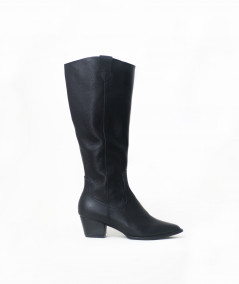 Belen black leather boots