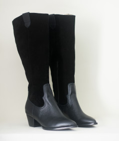 Belen black leather boots