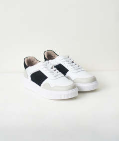 Gina Black leather sneakers