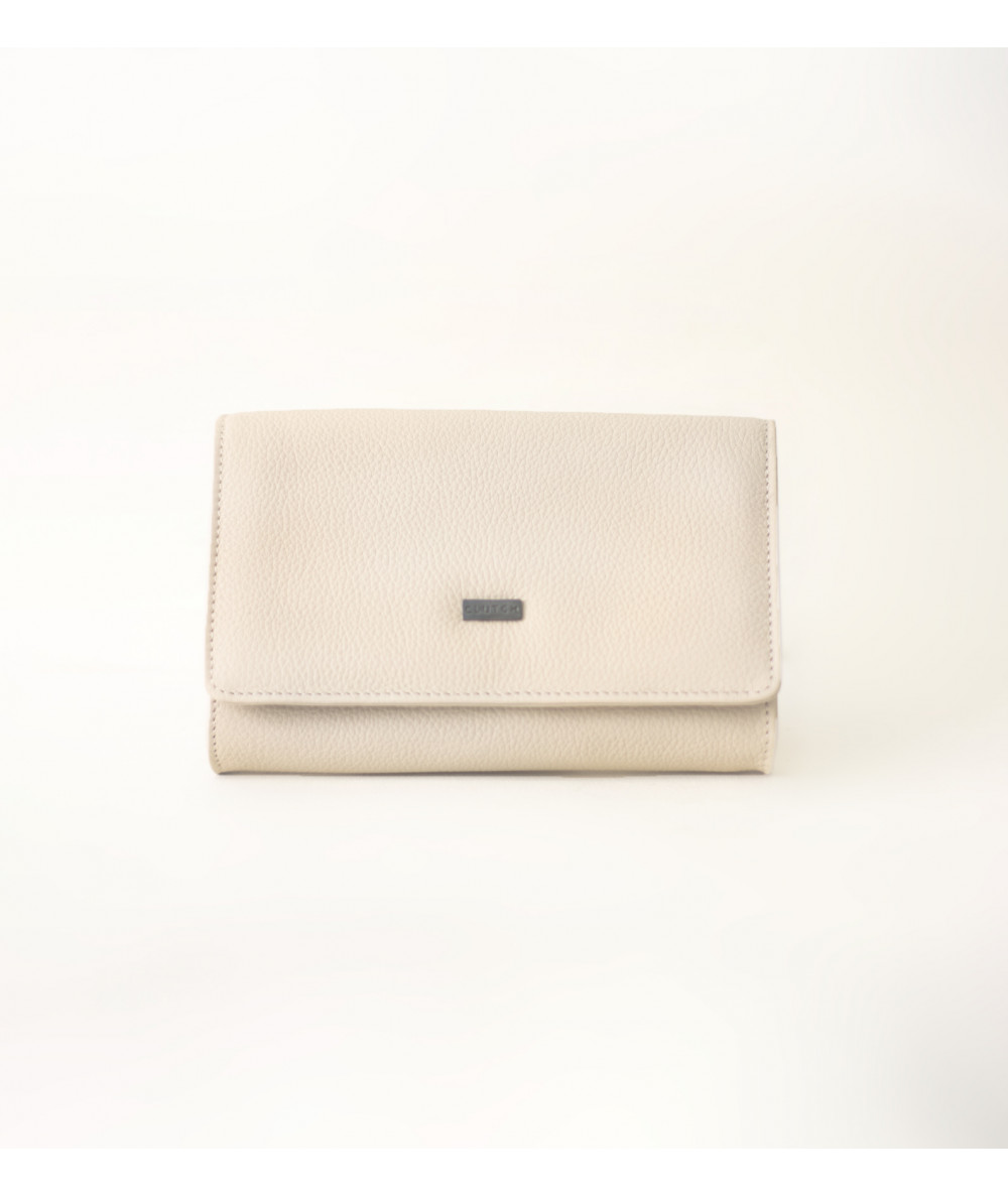 Off White leather Clutch Andrea
