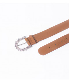 Crown leather belt