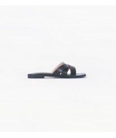 Angie black flat sandals