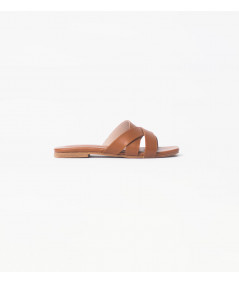 Angie camel flat sandals
