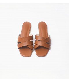 Angie camel flat sandals