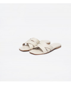 Angie off white flat sandals