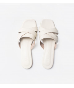 Angie off white flat sandals