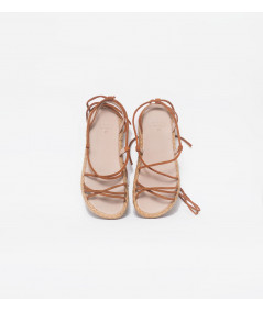 Cleo camel flat sandals