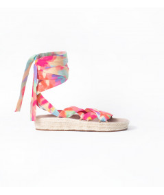Capri pink fabric sandals