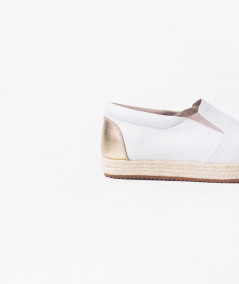Kenya white and golden leather sneakers