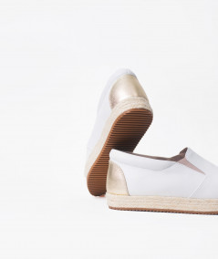 Kenya white and golden leather sneakers