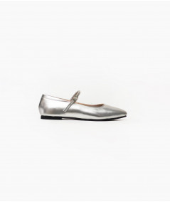 Ariana silver leather flats