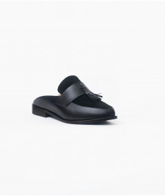 copy of Toscana black leather mules