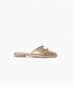 Flats Lana de cuero dorado