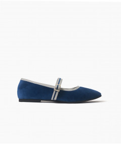 Ballerinas Vienna terciopelo azul y gris