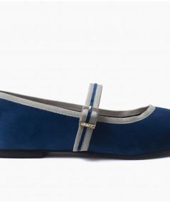 Ballerinas Vienna terciopelo azul y gris