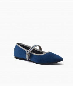 Ballerinas Vienna terciopelo azul y gris