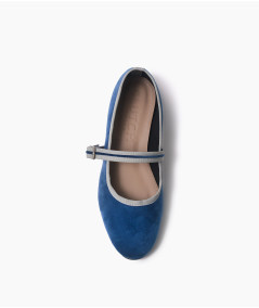 Ballerinas Vienna terciopelo azul y gris