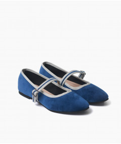 Ballerinas Vienna terciopelo azul y gris