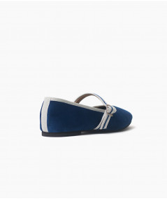 Ballerinas Vienna terciopelo azul y gris