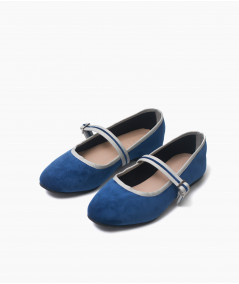 Ballerinas Vienna terciopelo azul y gris