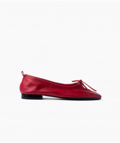Flats Nicole de cuero rojo