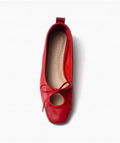 Flats Nicole de cuero rojo
