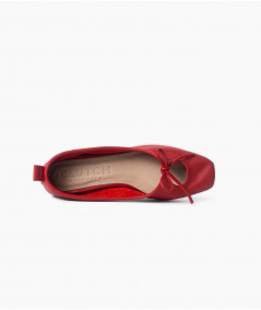 Flats Nicole de cuero rojo