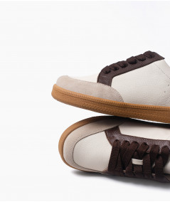 Zapatillas Telma Hueso y chocolate