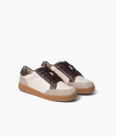 Zapatillas Telma Hueso y chocolate