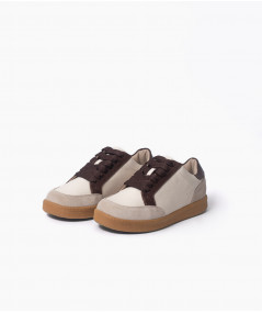 Zapatillas Telma Hueso y chocolate