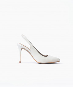 Stilettos Lilly de cuero hueso