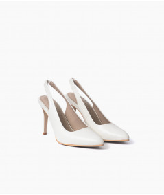 Stilettos Lilly de cuero hueso