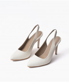 Stilettos Lilly de cuero hueso