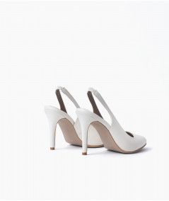 Stilettos Lilly de cuero hueso