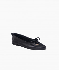 Flats Nicole de cuero negro
