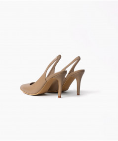 Stilettos Lilly de cuero nude