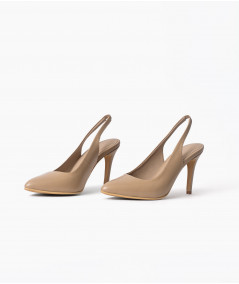 Stilettos Lilly de cuero nude