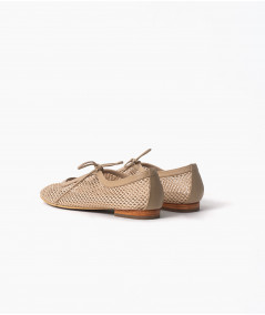 Vero flats beige cuero y malla