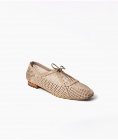 Vero flats beige cuero y malla